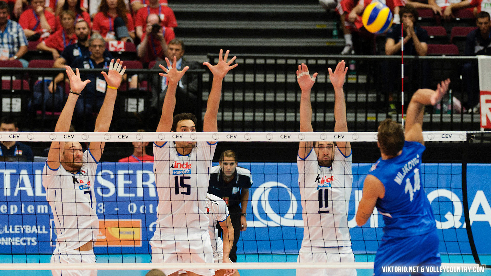 Italia, Pallavolo maschile, Muro, Schiacciata, CEV, 16:9 Full HD, sfondo widescreen