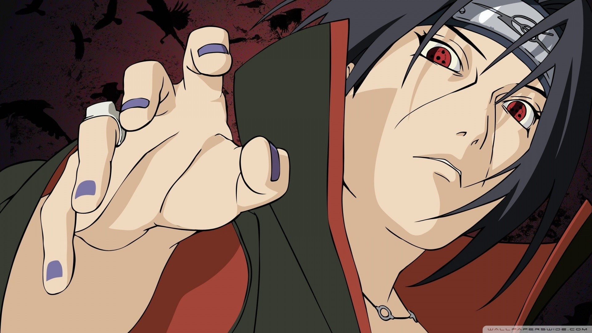 Itachi Uchiha, Naruto, Sharingan, Primo piano, 1920x1080, sfondo per PC