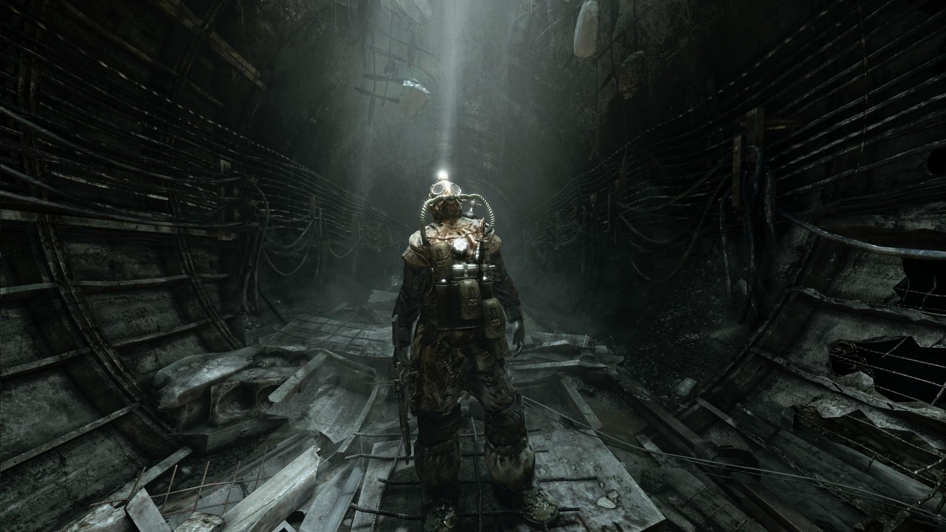 Metro: Last Light, Tunnel, Maschera antigas, Postapocalittico, 1920x1080, immagine di sfondo