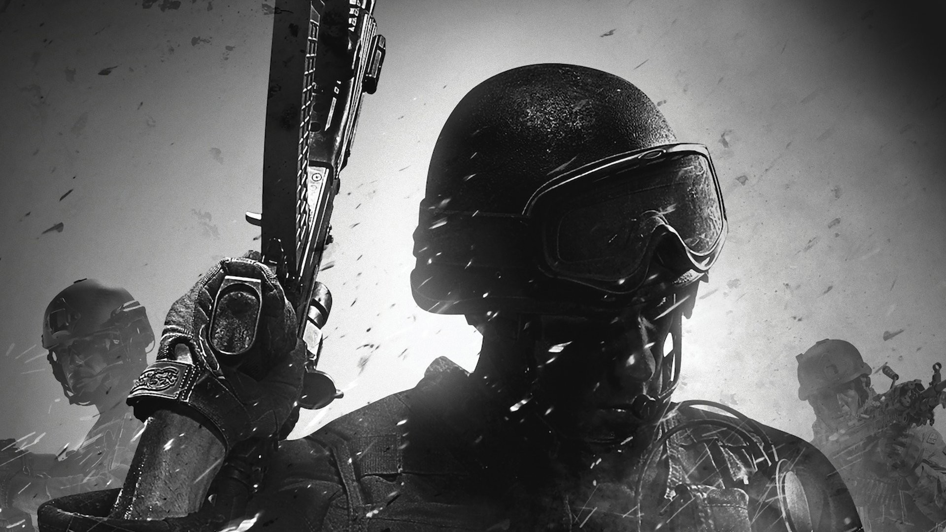 Call of Duty: Black Ops, Soldati, Bianco e nero, Casco, Full HD 1080p, sfondo desktop