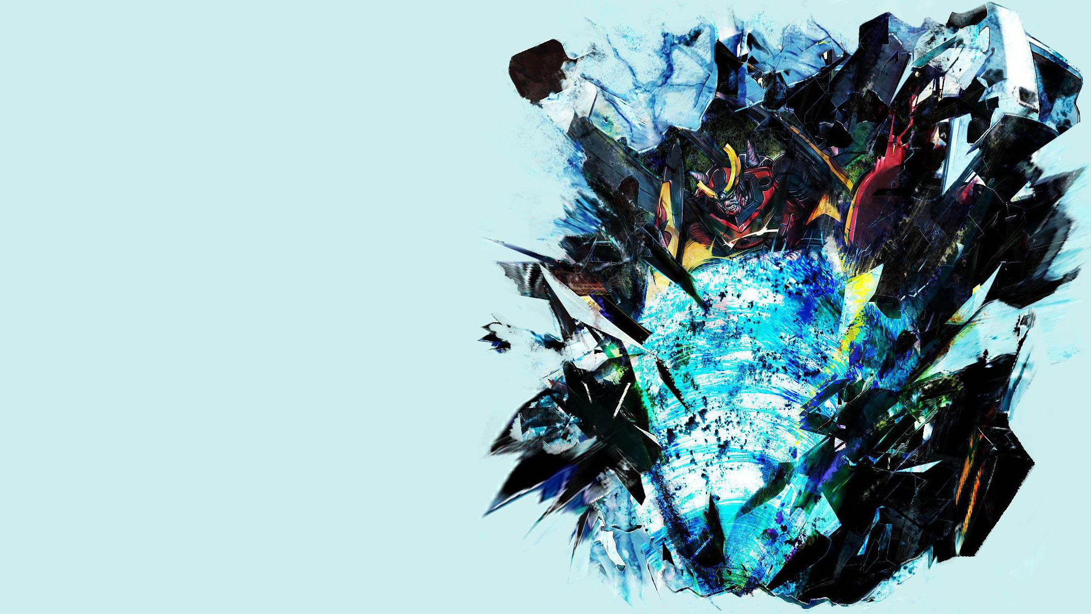 Gurren Lagann, Mecha, Frammenti, Azzurro, Full HD, sfondo Windows 11