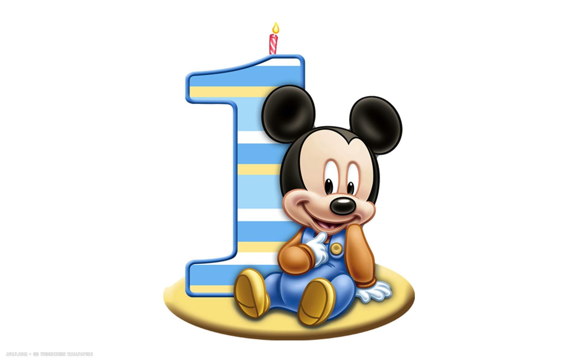 Topolino, Baby, Primo compleanno, Candelina, 1920x1200, sfondo MacBook Pro