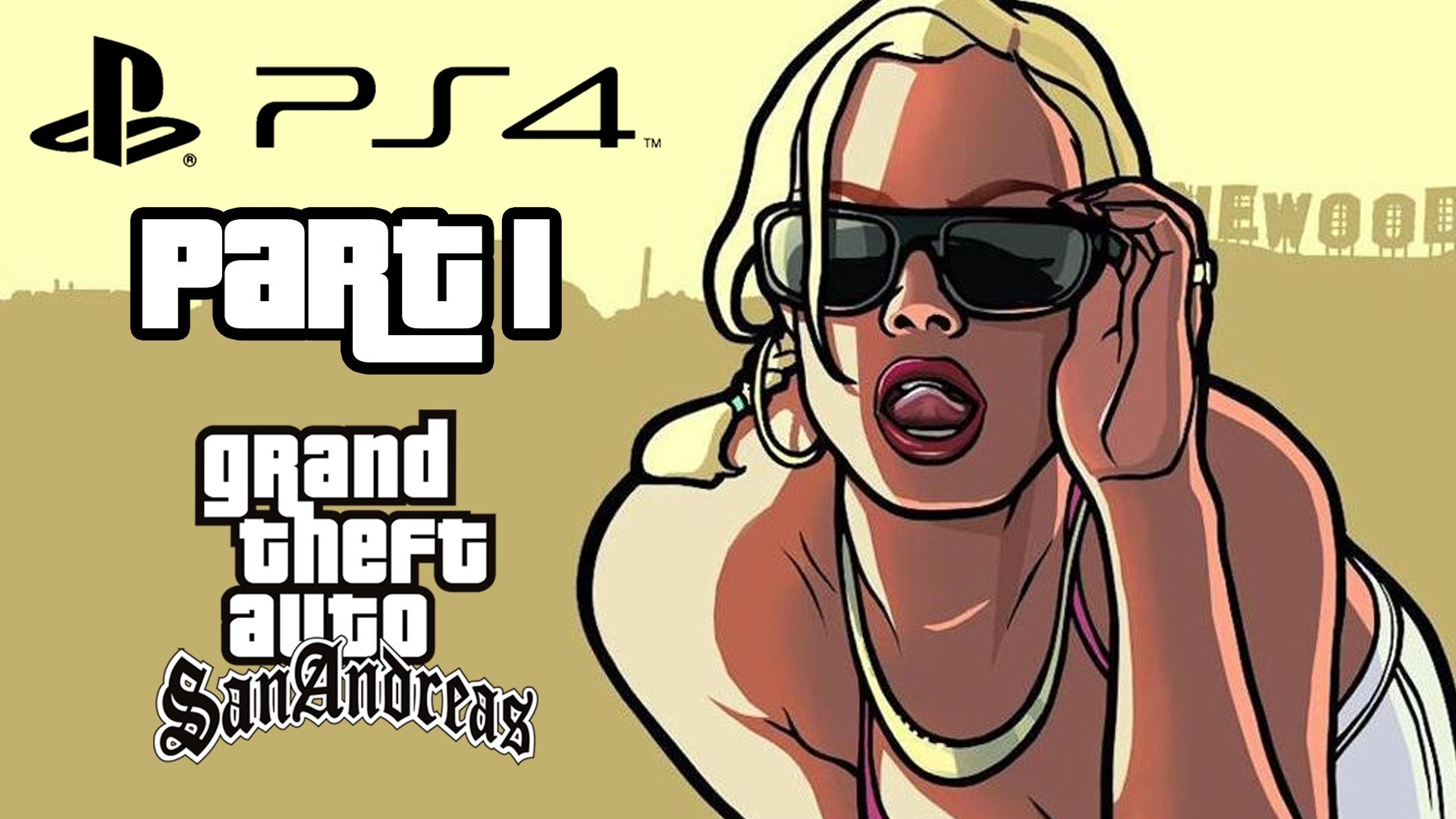 GTA San Andreas, PS4, Part 1, Ragazza bionda, Logo, 16:9 Full HD, sfondo widescreen