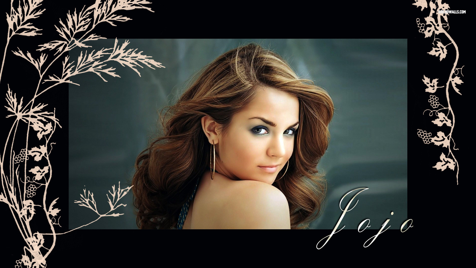 JoJo, Joanna Levesque, Cornice floreale, Firma, 1920x1080, immagine di sfondo