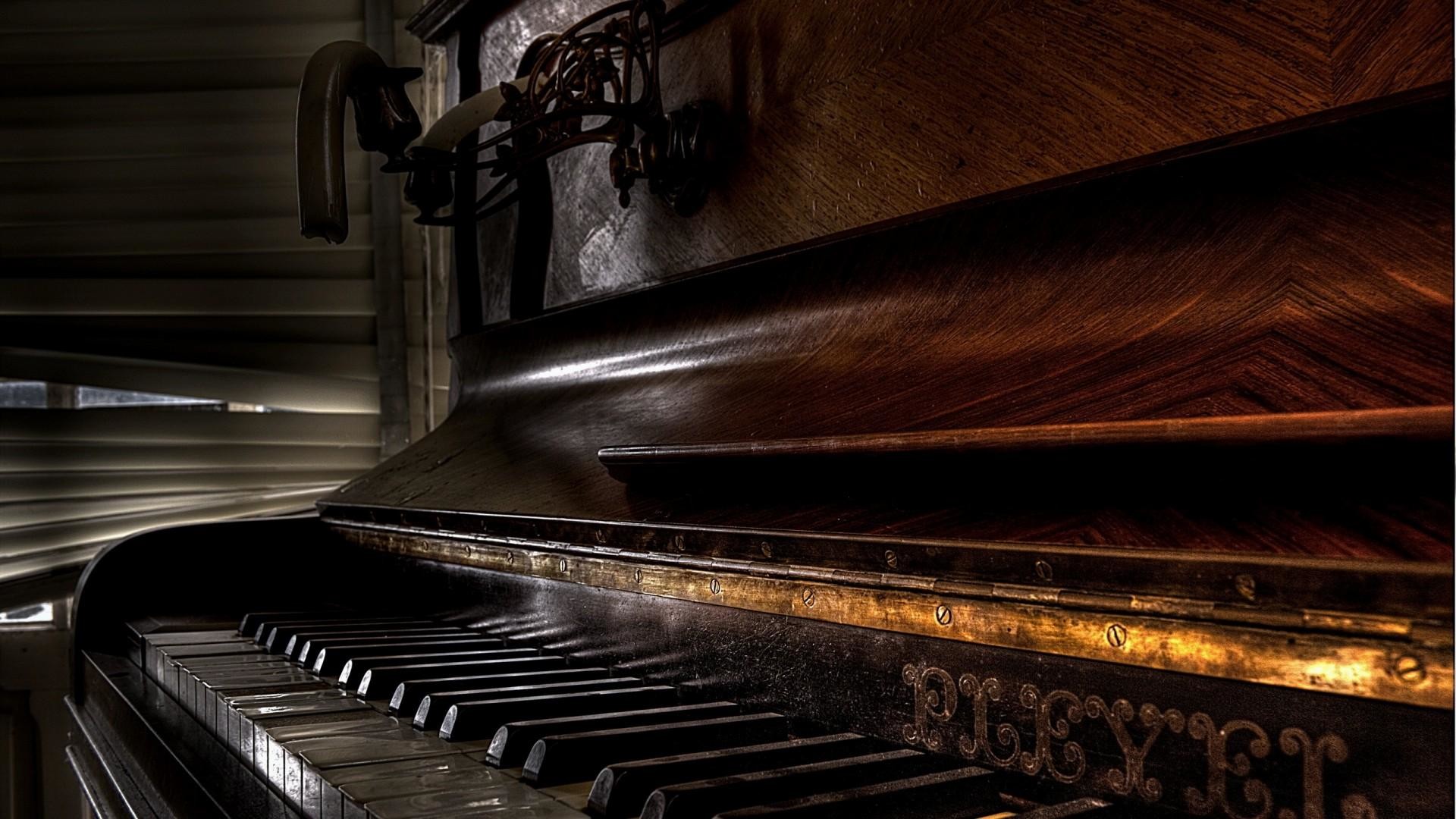 Pleyel, Pianoforte antico, Tasti, Toni caldi, Full HD, sfondo desktop