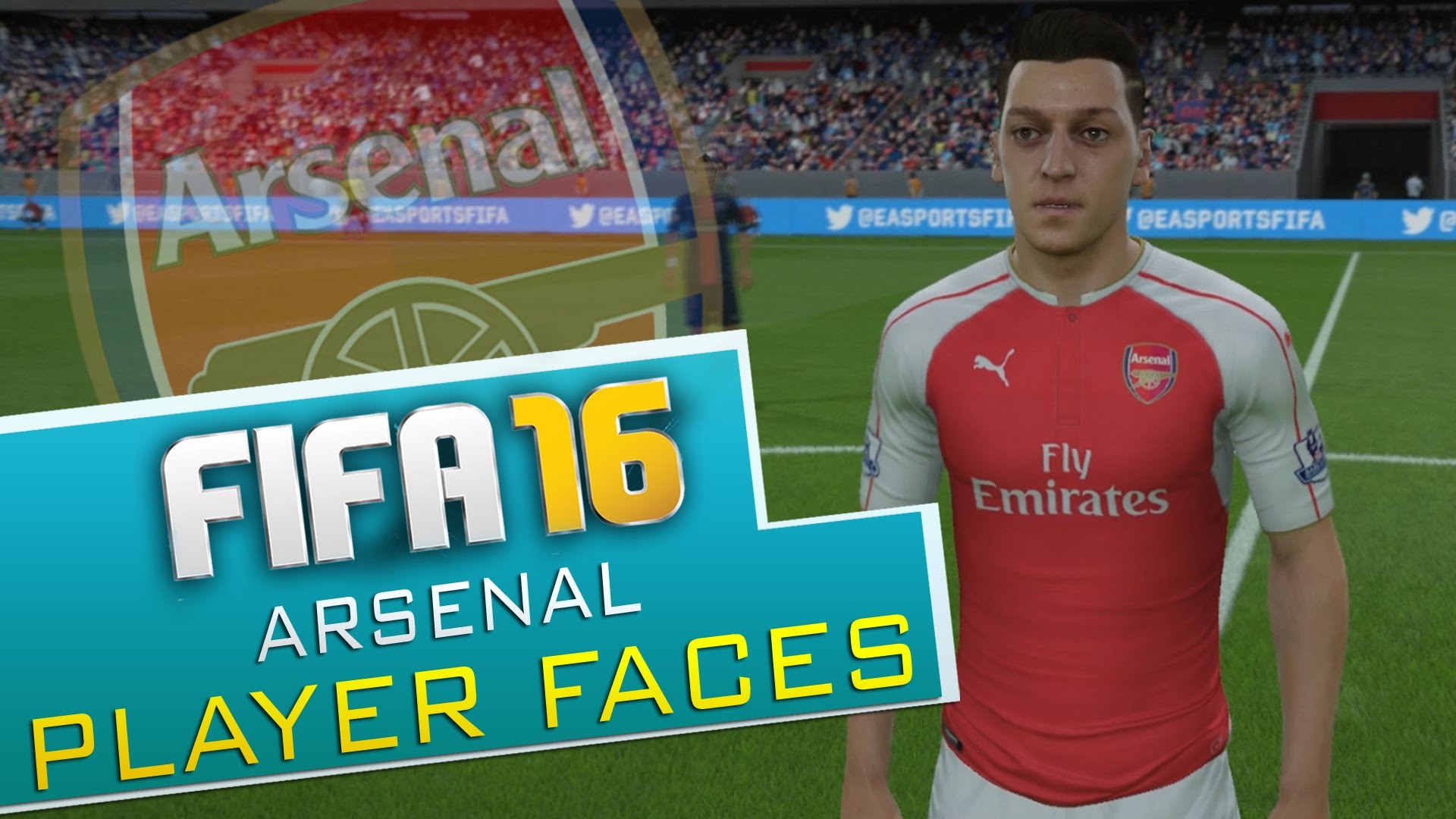 Mesut Özil, Arsenal FC, FIFA 16, Player Faces, Full HD 1080p, sfondo desktop