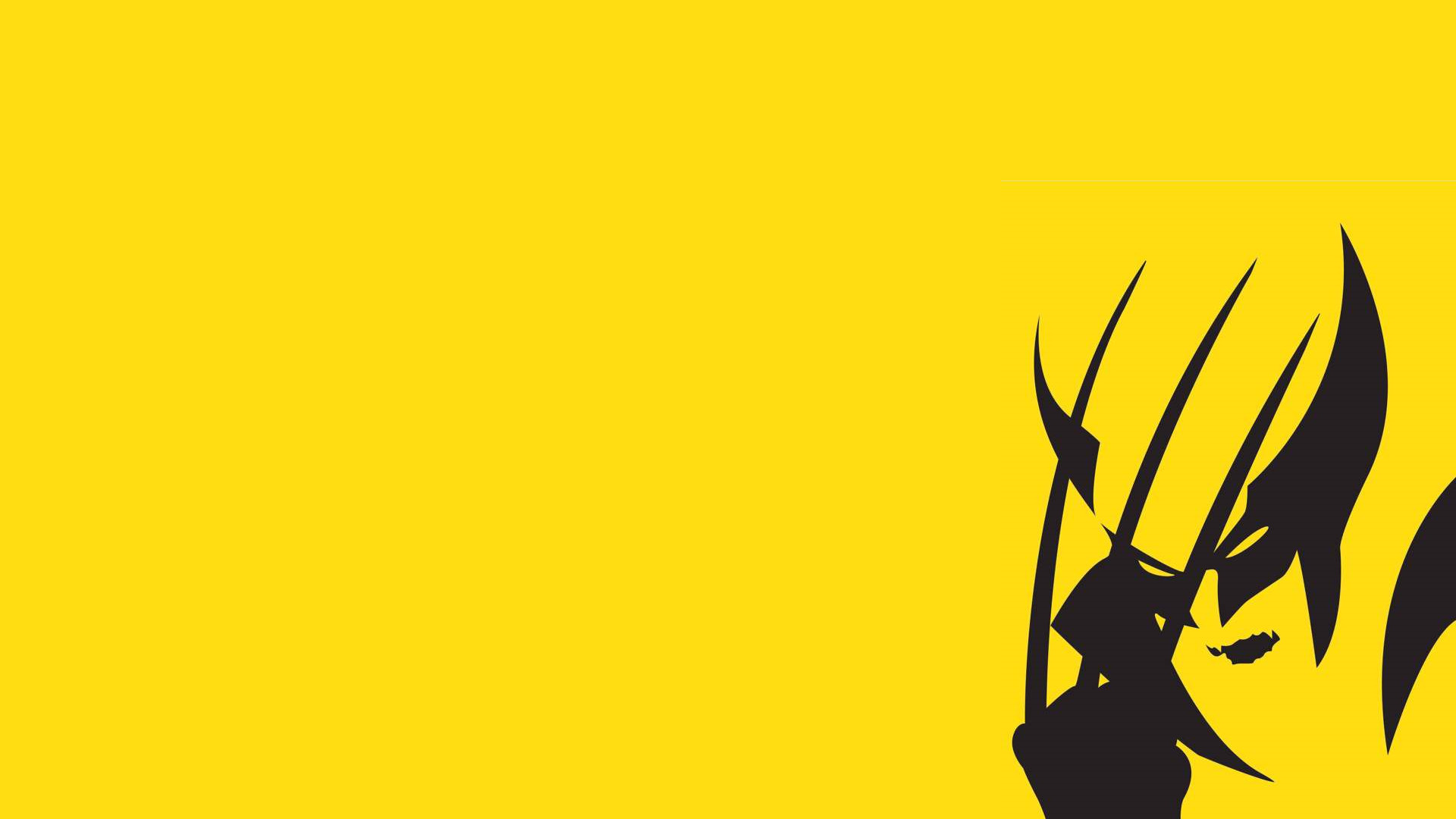 Wolverine, Silhouette, Minimalismo, Sfondo giallo, 1920x1080, wallpaper desktop