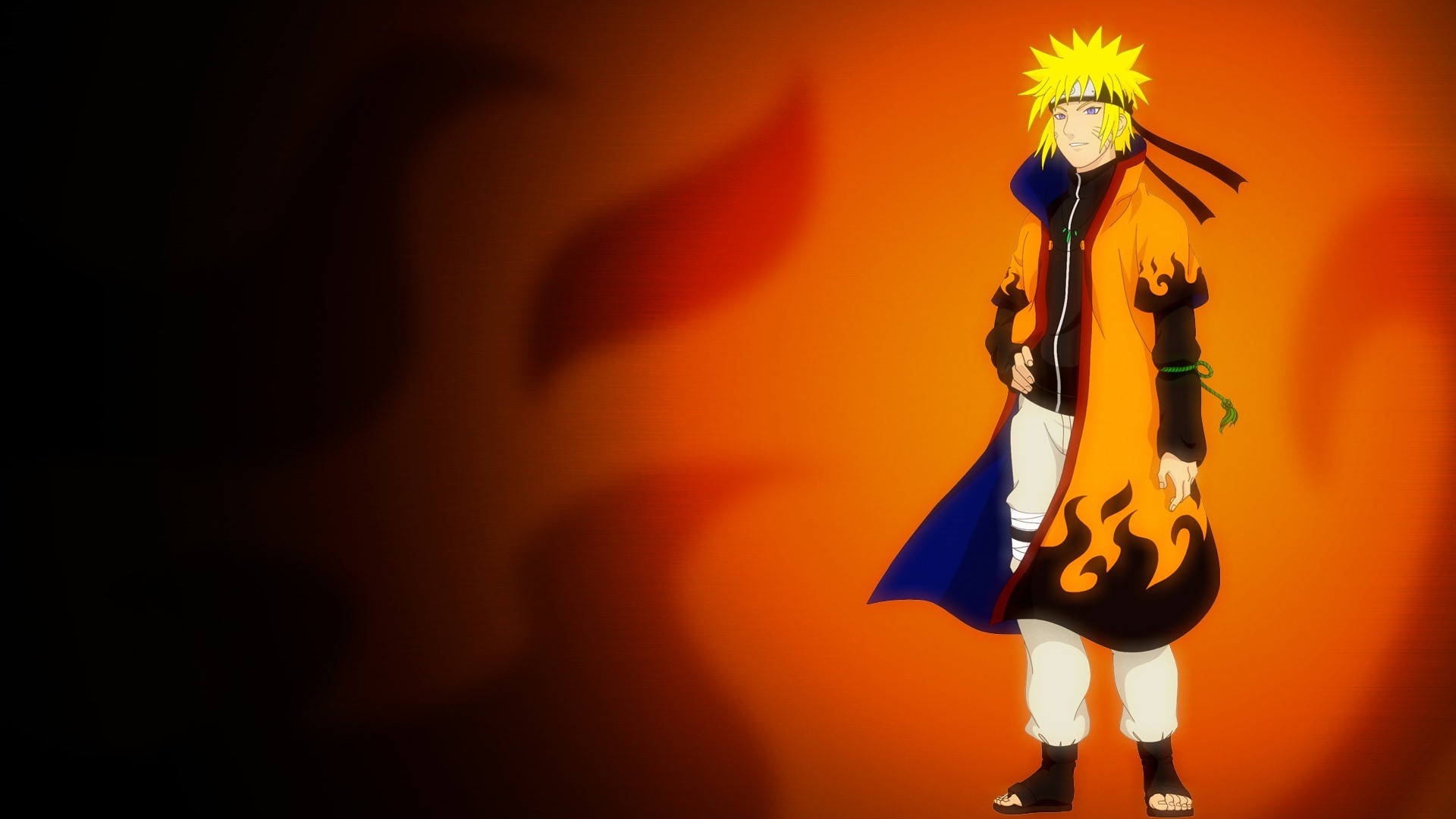 Naruto Uzumaki, Naruto Shippuden, Mantello da Hokage, Arancione, sfondo Full HD per computer