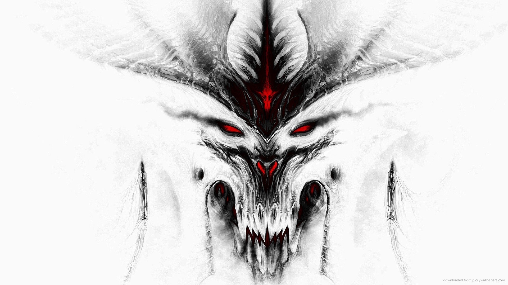 Diablo, Diablo III, Disegno, Sfondo bianco, Full HD, wallpaper desktop
