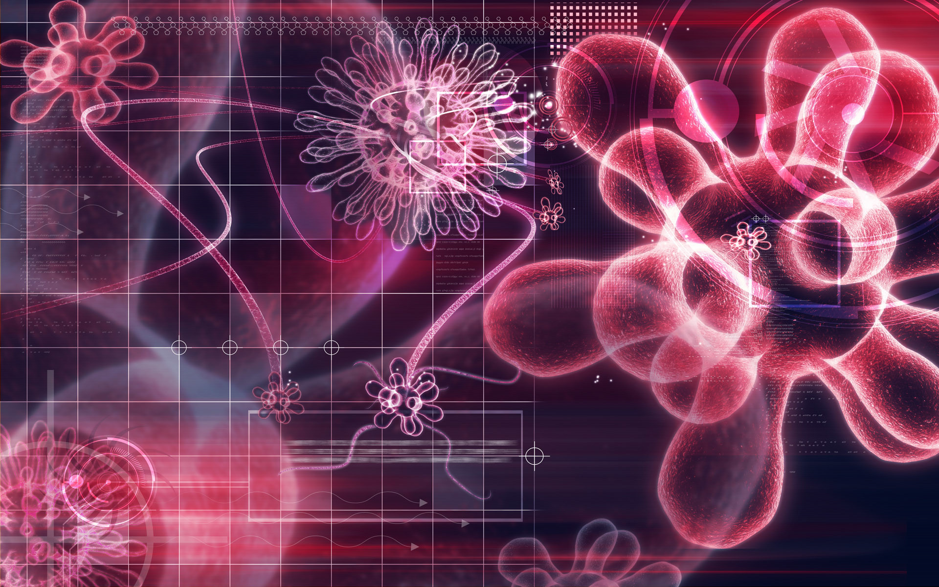 Virus, Cellule, Microbiologia, Rosa, 1920x1200, sfondo per PC