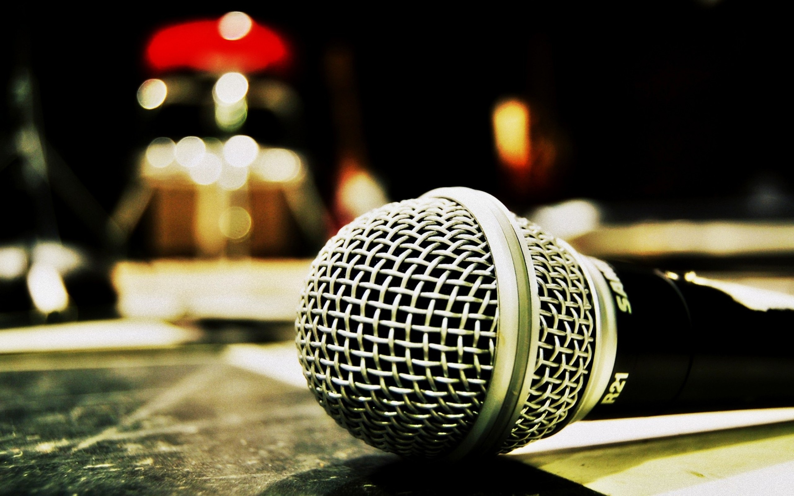 Microfono, Bokeh, Primo piano, 2560x1600, immagine di sfondo