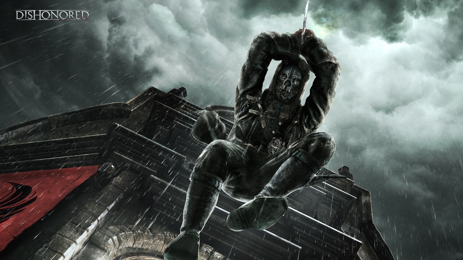 Corvo Attano, Dishonored, Logo, Tetto, Full HD, sfondo per portatile