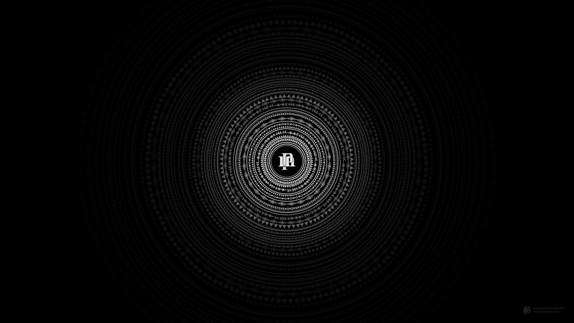 Mandala, Cerchi concentrici, Sfondo nero, Minimalismo, 1920x1080, wallpaper desktop