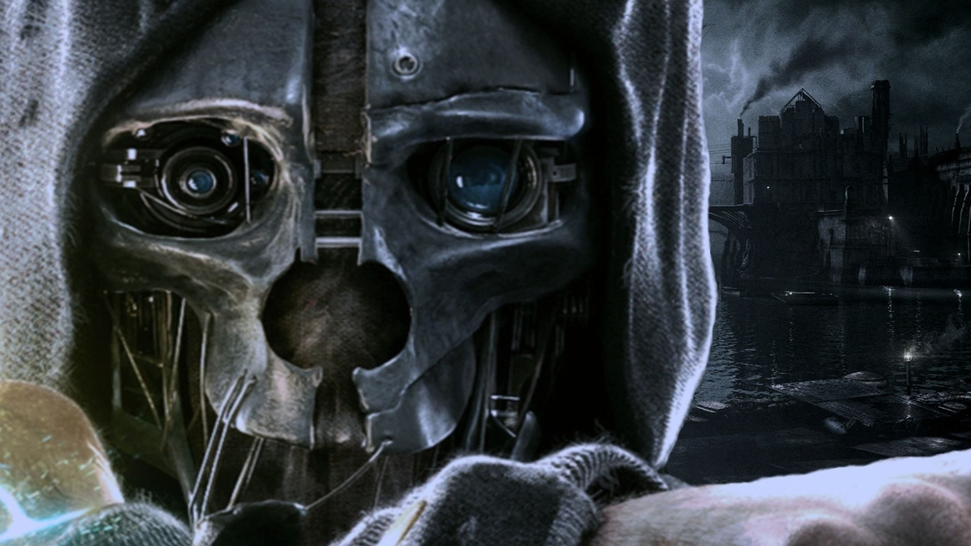 Maschera di Corvo, Dishonored, Primo piano, Cappuccio, 1920x1080, immagine di sfondo