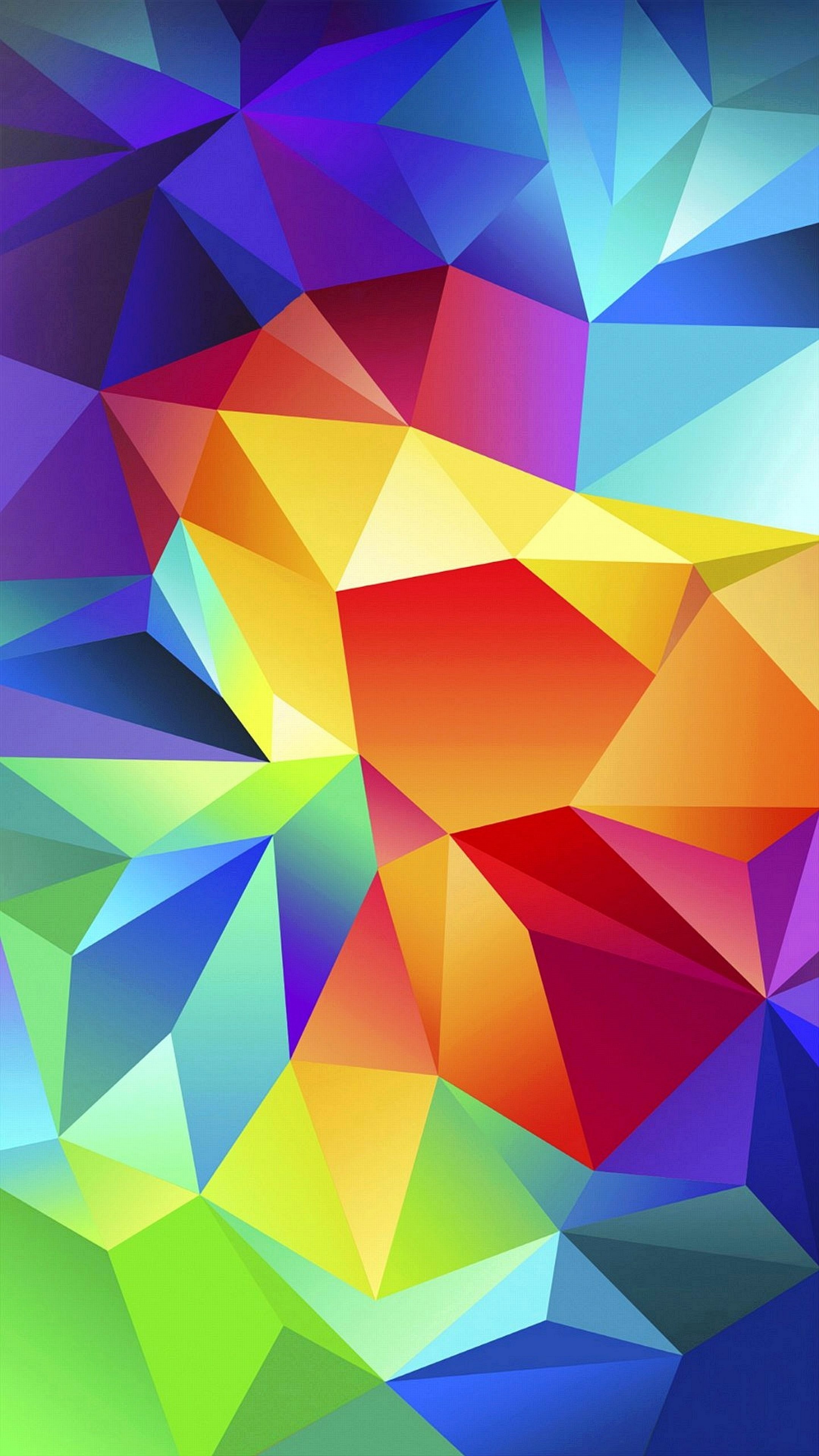 Samsung Galaxy S5, Low poly, Poligoni colorati, Astratto, QHD+, sfondo per iPhone e Android