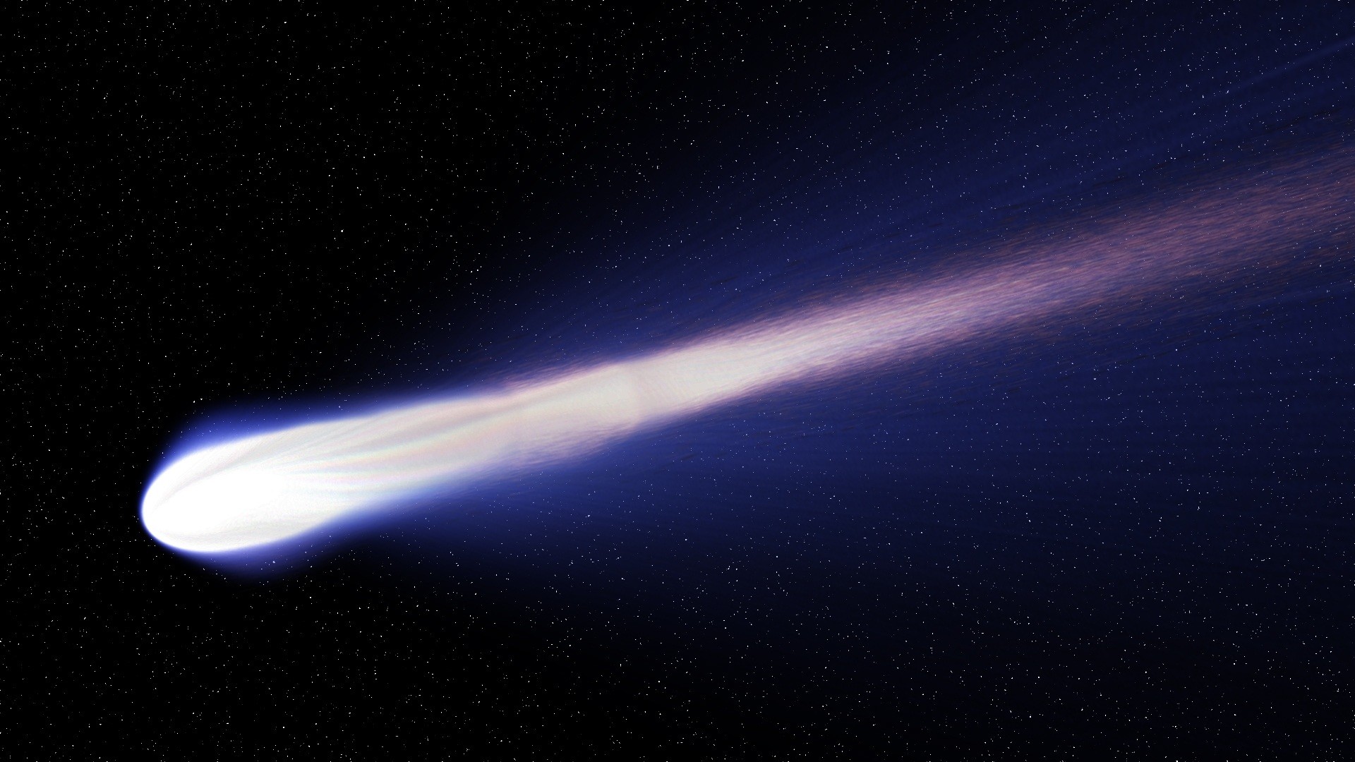 Cometa, Spazio, Coda luminosa, Stelle, Blu, Full HD, sfondo Windows 11