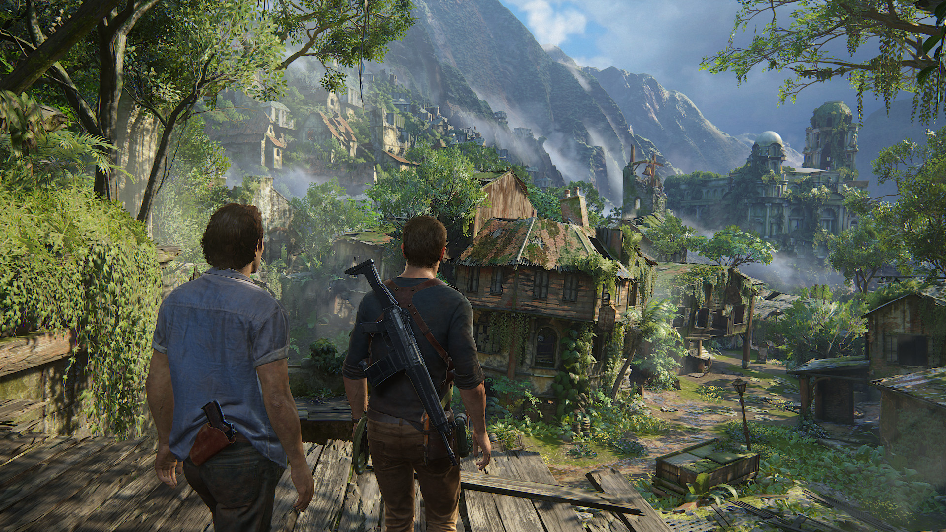 Nathan Drake, Sam Drake, Uncharted 4, Villaggio, Full HD, sfondo per PC