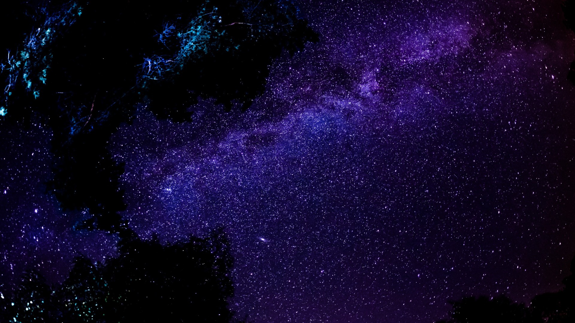 Via Lattea, Cielo stellato, Viola, Notte, 1920x1080, immagine di sfondo