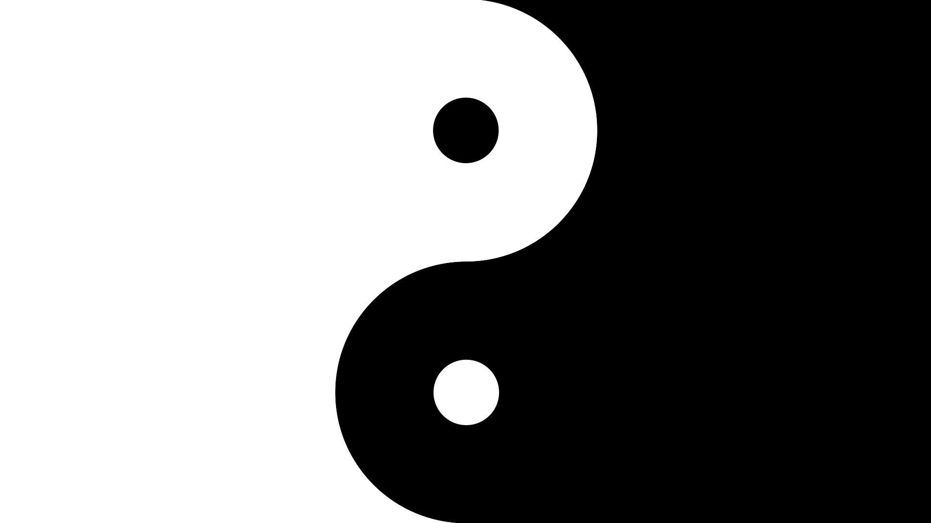 Yin e yang, Bianco e nero, Minimalista, Full HD, sfondo per PC