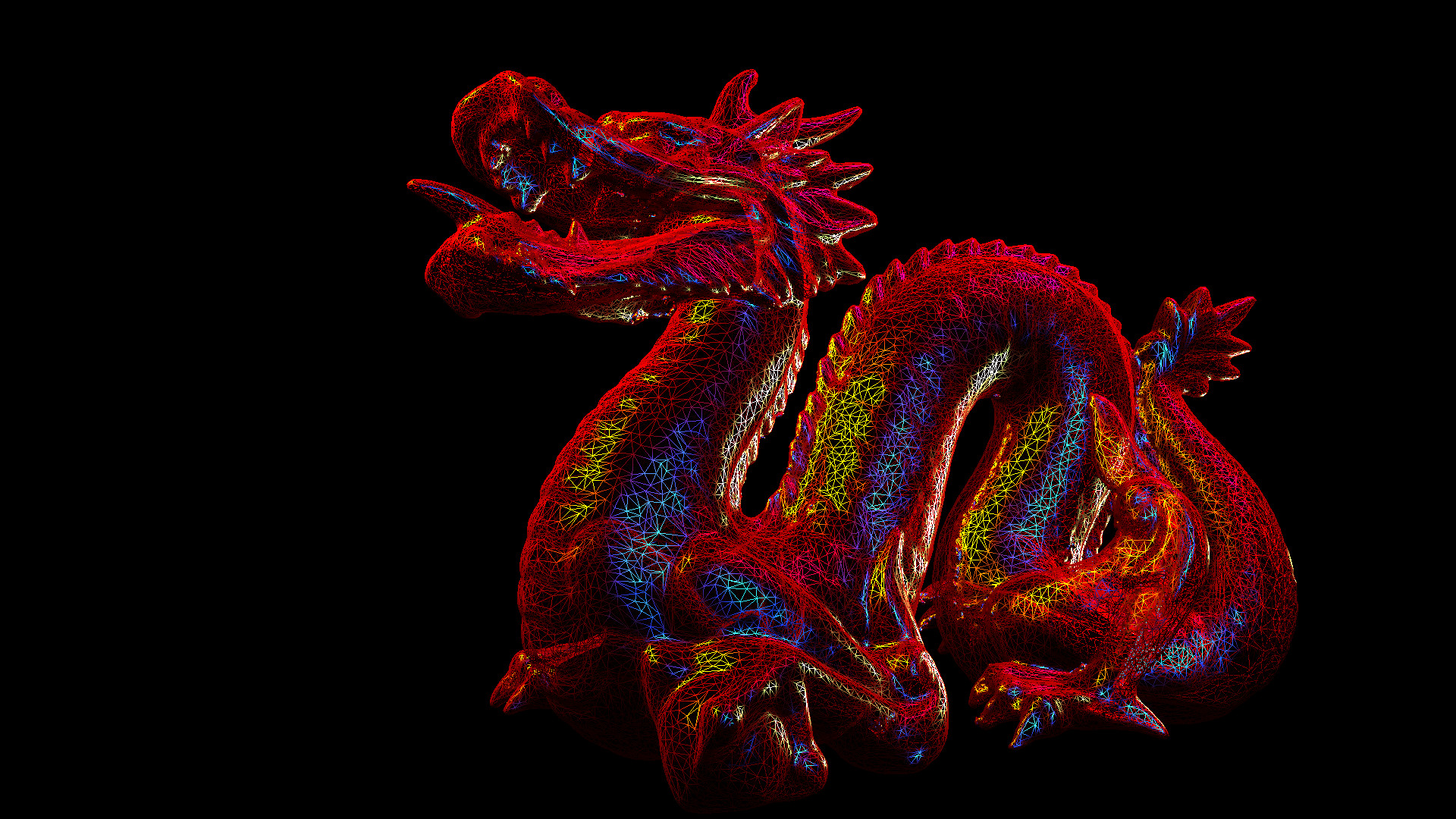 Drago, Rosso, Texture, Sfondo nero, 16:9 Full HD, wallpaper widescreen