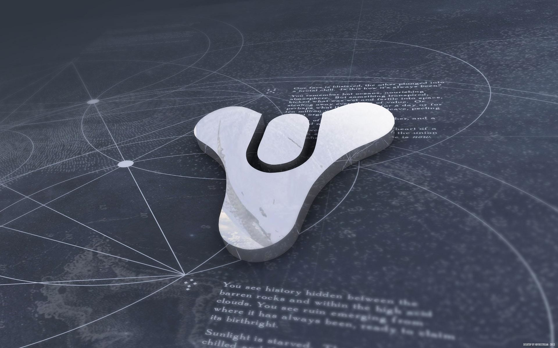 Destiny, Logo, 3D, Mappa stellare, Grigio, 16:10 Full HD, sfondo widescreen