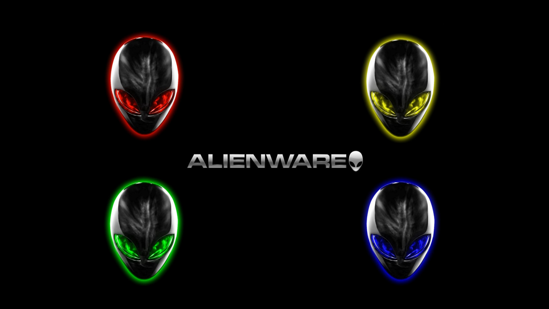 Alienware, Loghi alieni, Colori, Sfondo nero, 1920x1080, wallpaper desktop