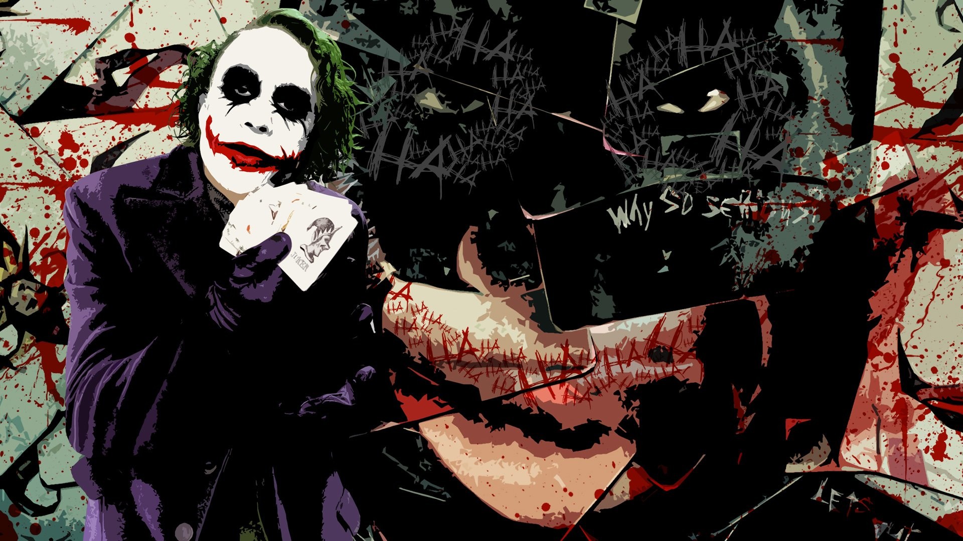 Joker, Heath Ledger, Batman, Pop art, Full HD 1080p, sfondo desktop