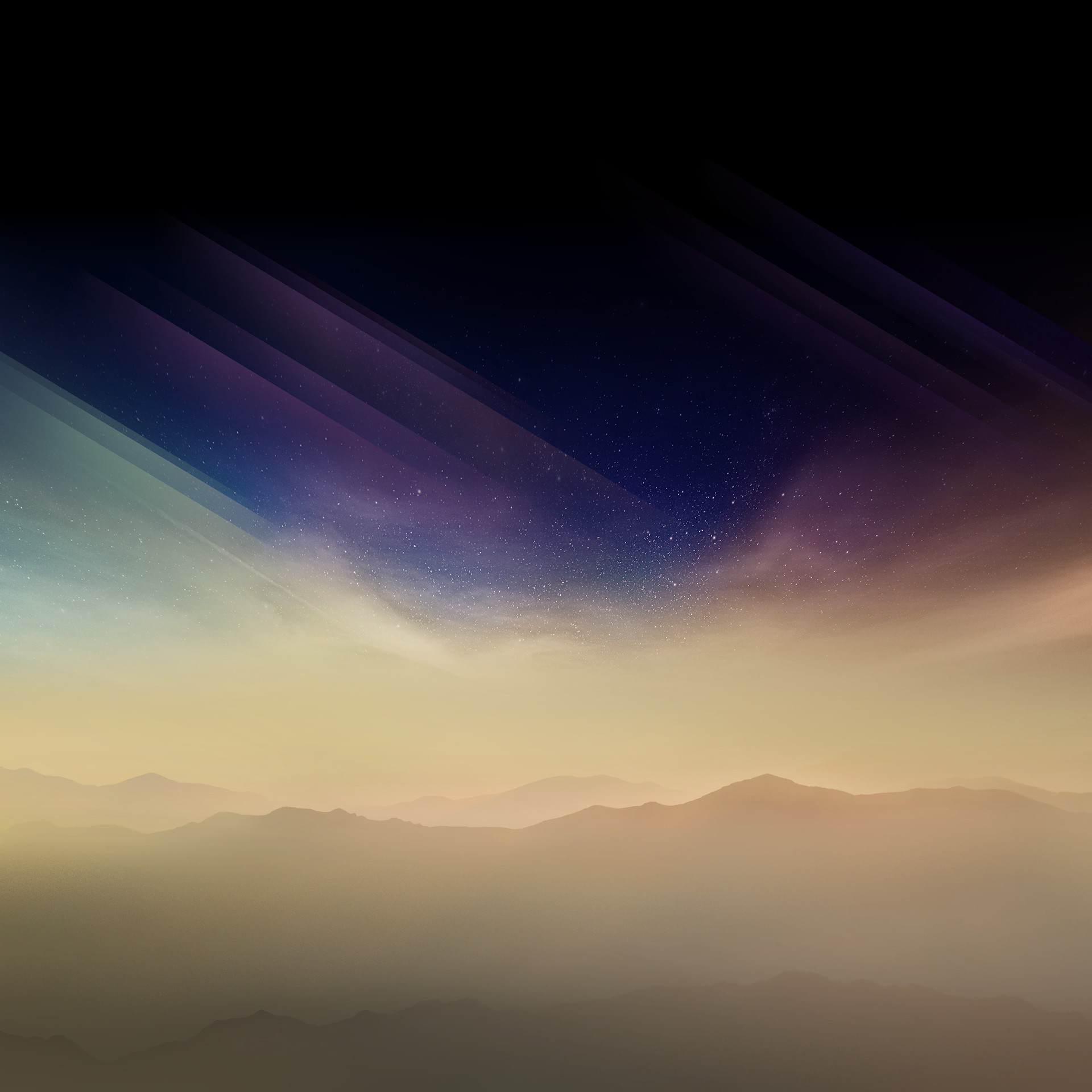 Aurora, Montagne, Nebbia, sfondo Android