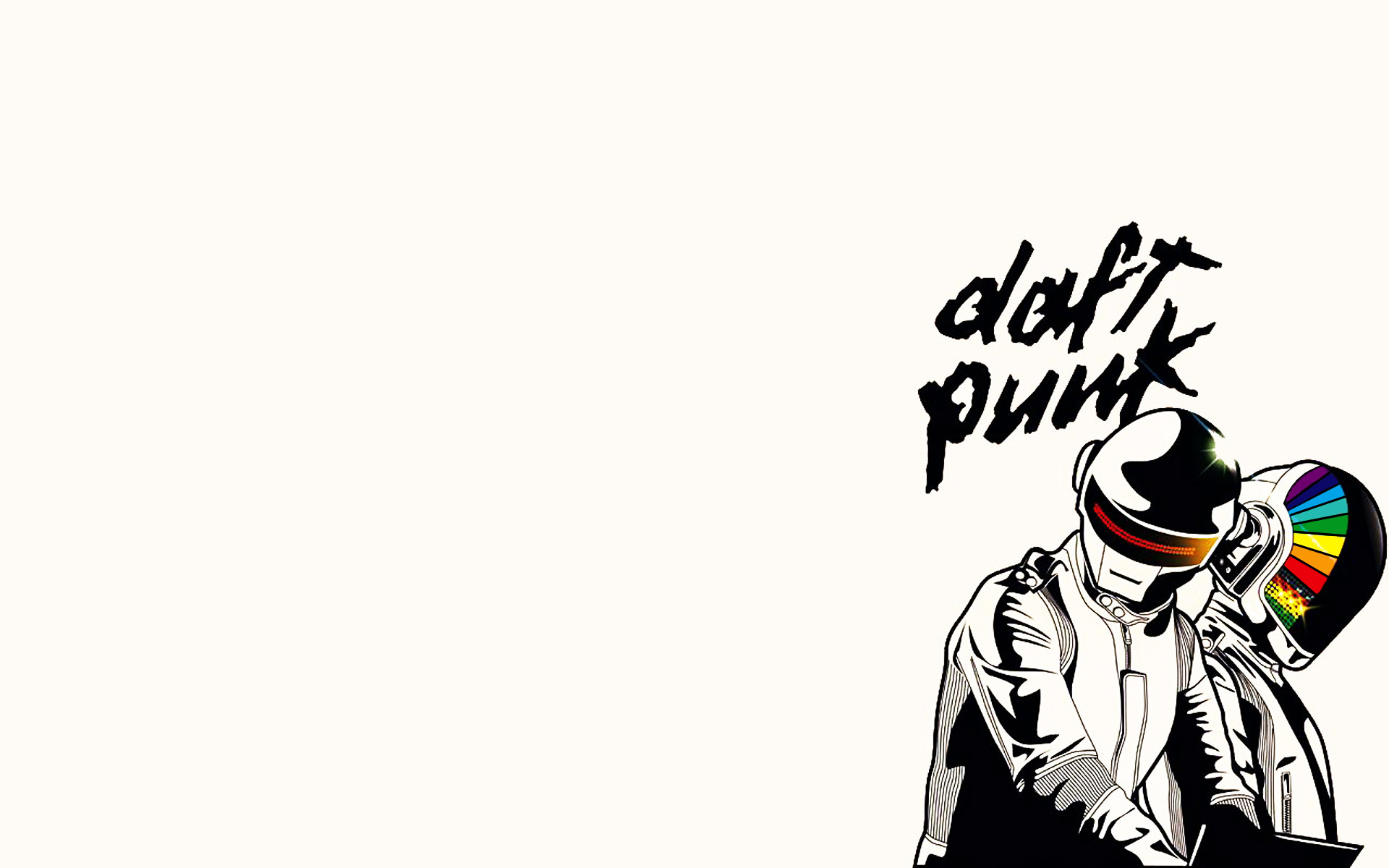 Daft Punk, Logo, Illustrazione, Sfondo bianco, 1920x1200, wallpaper desktop