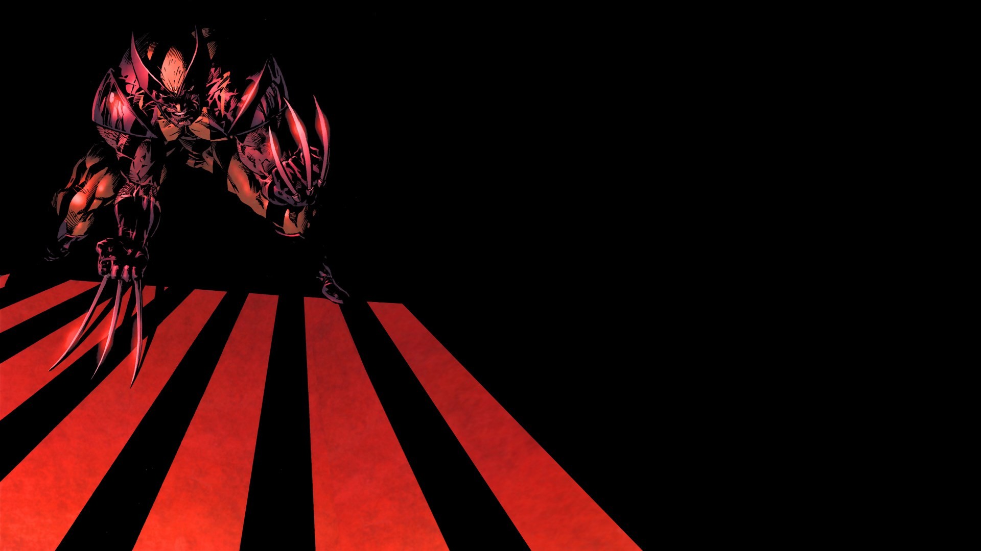 Wolverine, Marvel Comics, Righe rosse, Sfondo nero, Full HD, wallpaper per portatile