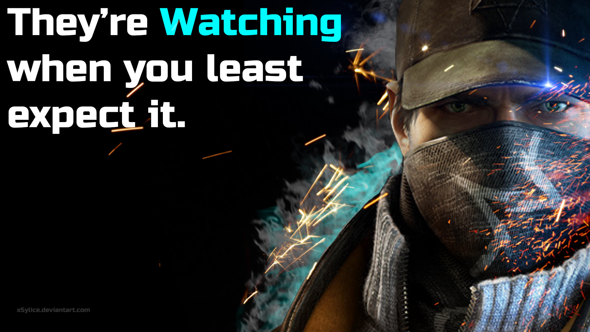 Aiden Pearce, Watch Dogs, They're Watching, Citazione, Full HD 1080p, sfondo desktop