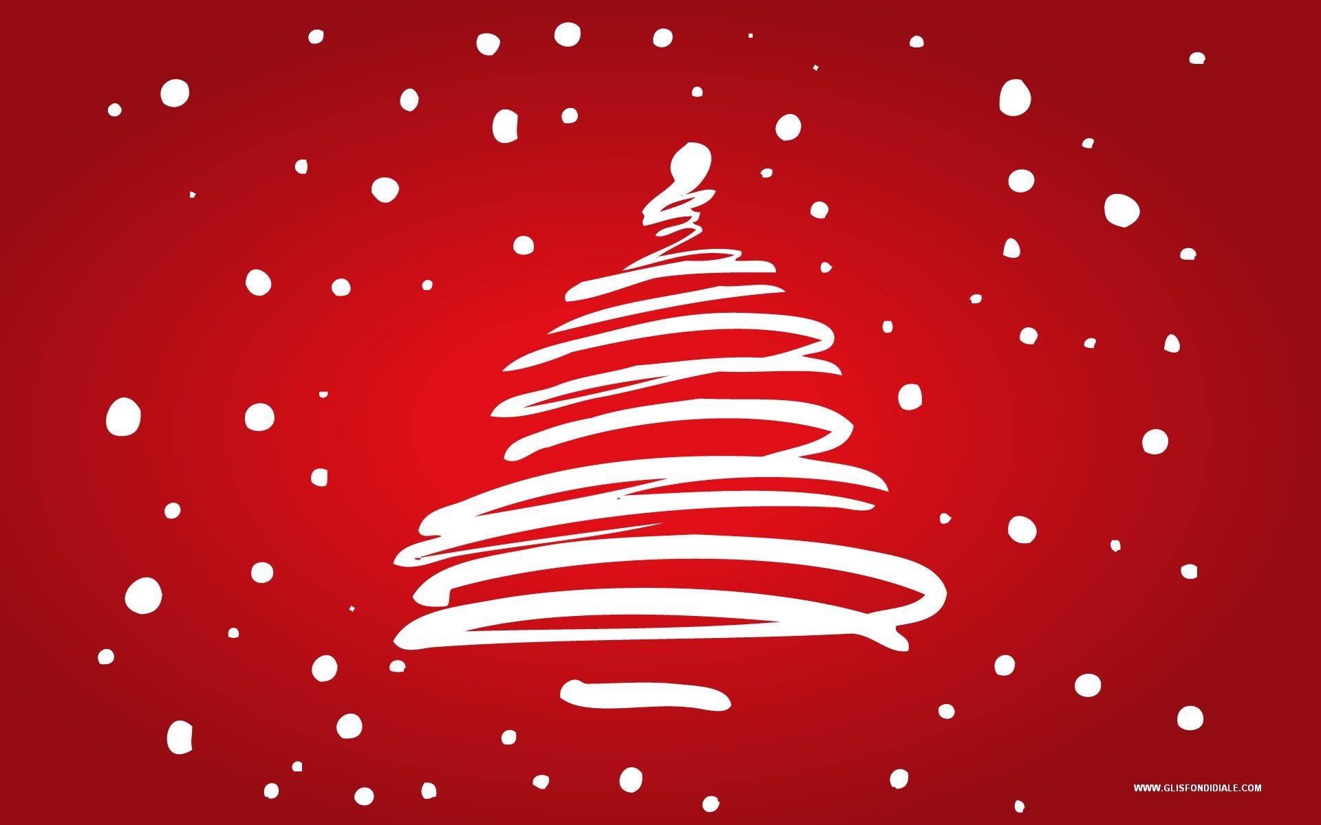 Albero di Natale, Natale, Neve, Sfondo rosso, Minimalista, 16:10 Full HD, wallpaper widescreen