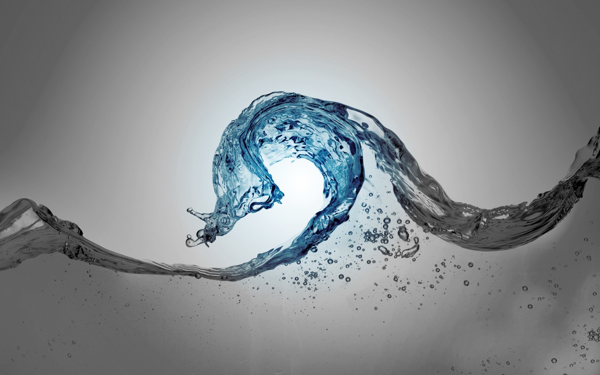 Onda d'acqua, Spruzzi, Sfondo grigio, 1920x1200, wallpaper desktop