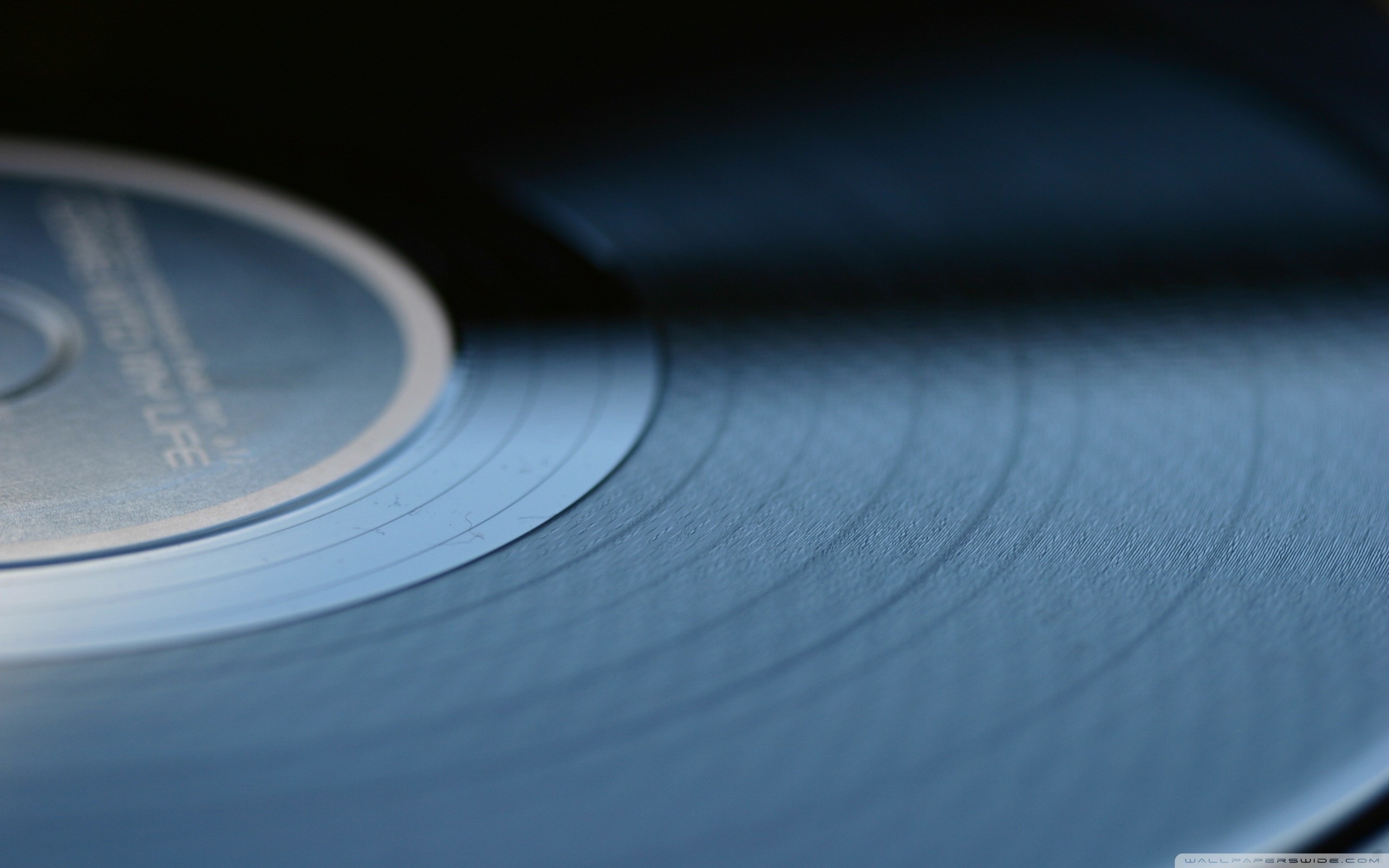 Disco in vinile, Blu, Macro, 2K, sfondo per portatile