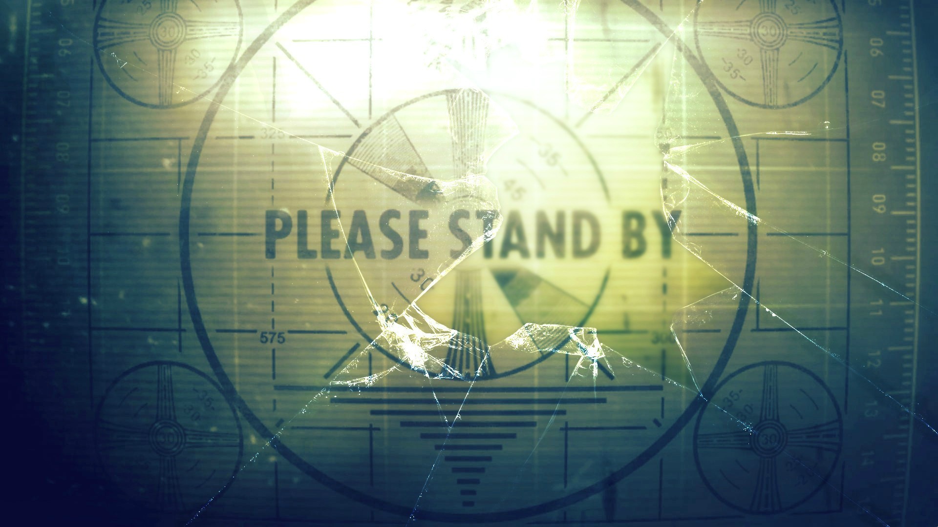 Please Stand By, Fallout, Vetro rotto, Schermo di prova, Full HD, sfondo per portatile