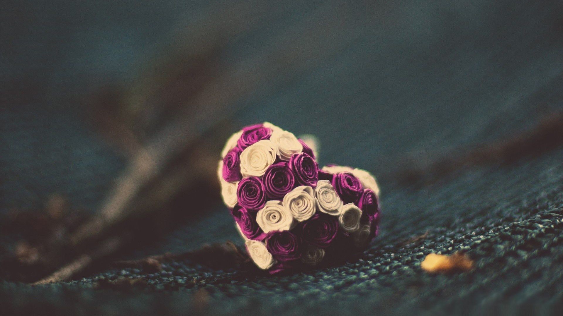 Cuore di rose, Tessuto, Macro, 1920x1080, immagine di sfondo
