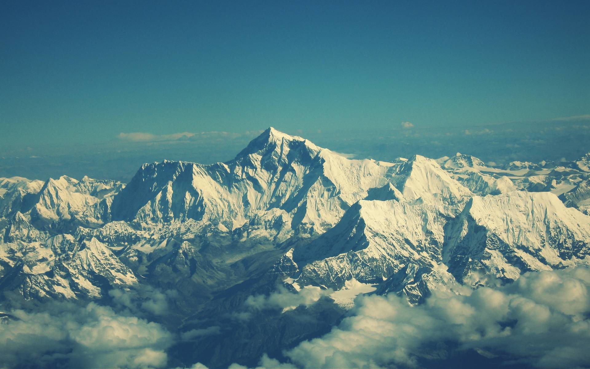 Himalaya, Vette innevate, Mare di nuvole, Vista aerea, 1920x1200, immagine di sfondo