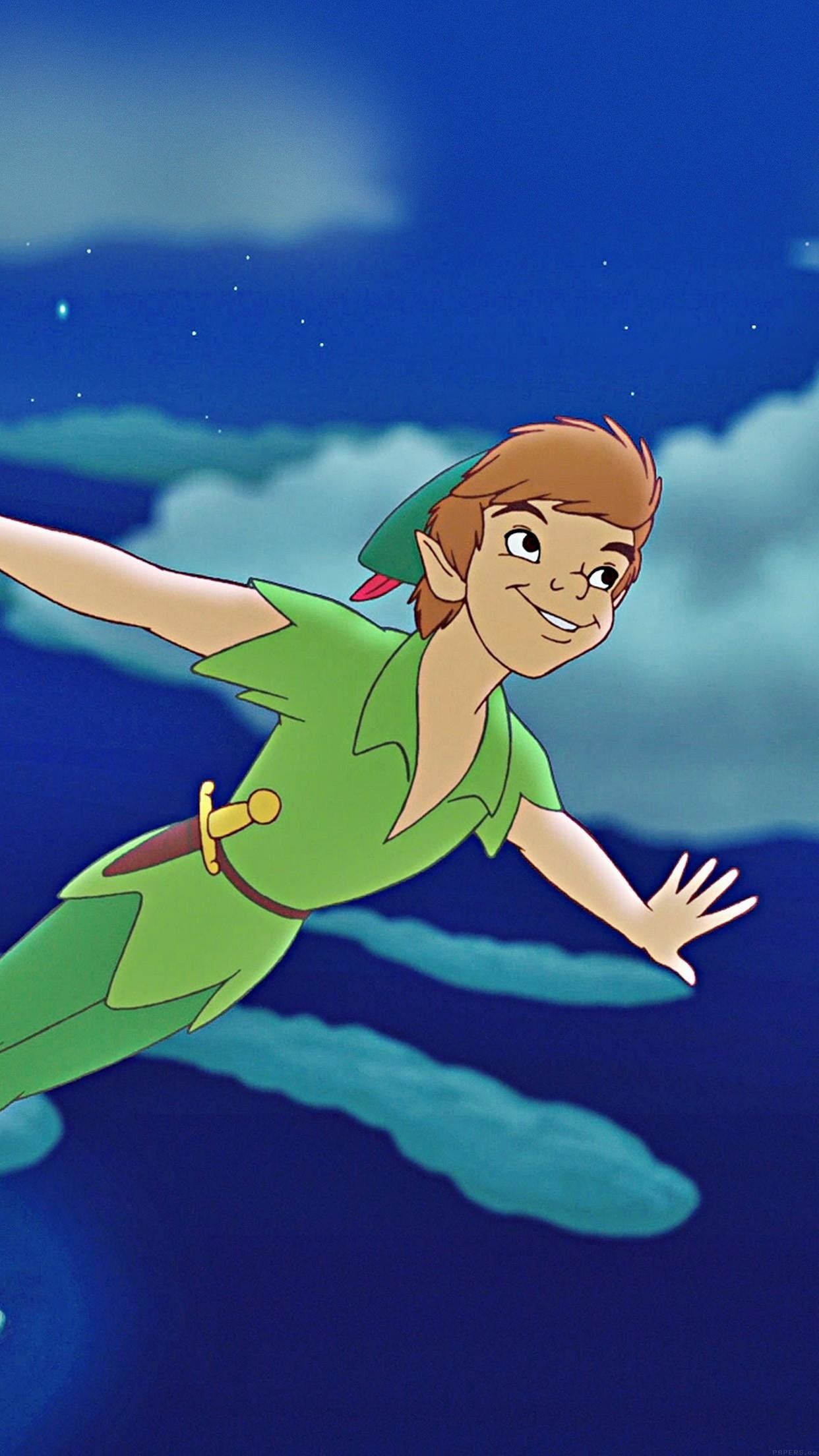 Peter Pan, Disney, Volo, Nuvole, Full HD, sfondo per smartphone