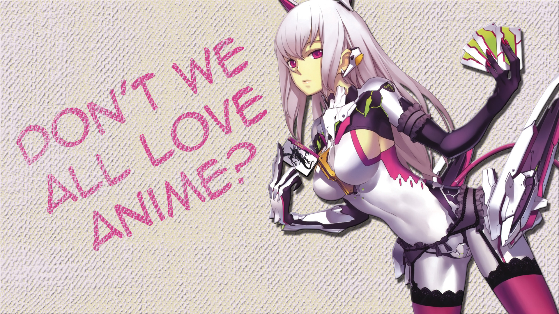 Ragazza anime, Armatura, Don't We All Love Anime?, Capelli bianchi, sfondo 1920x1080 per PC