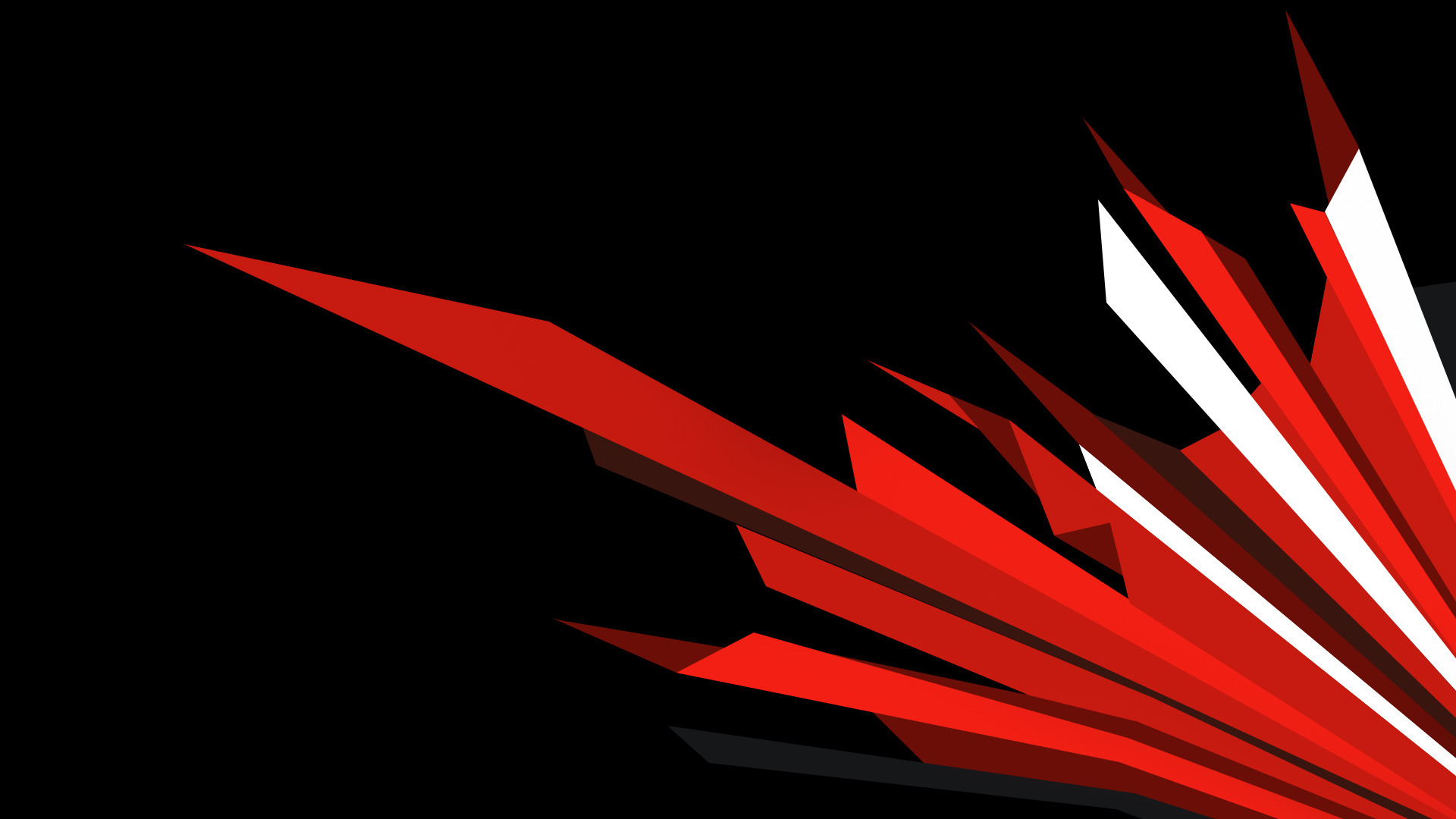 ASUS ROG, Forme astratte, Rosso, Bianco, Sfondo nero, 1920x1080, wallpaper desktop
