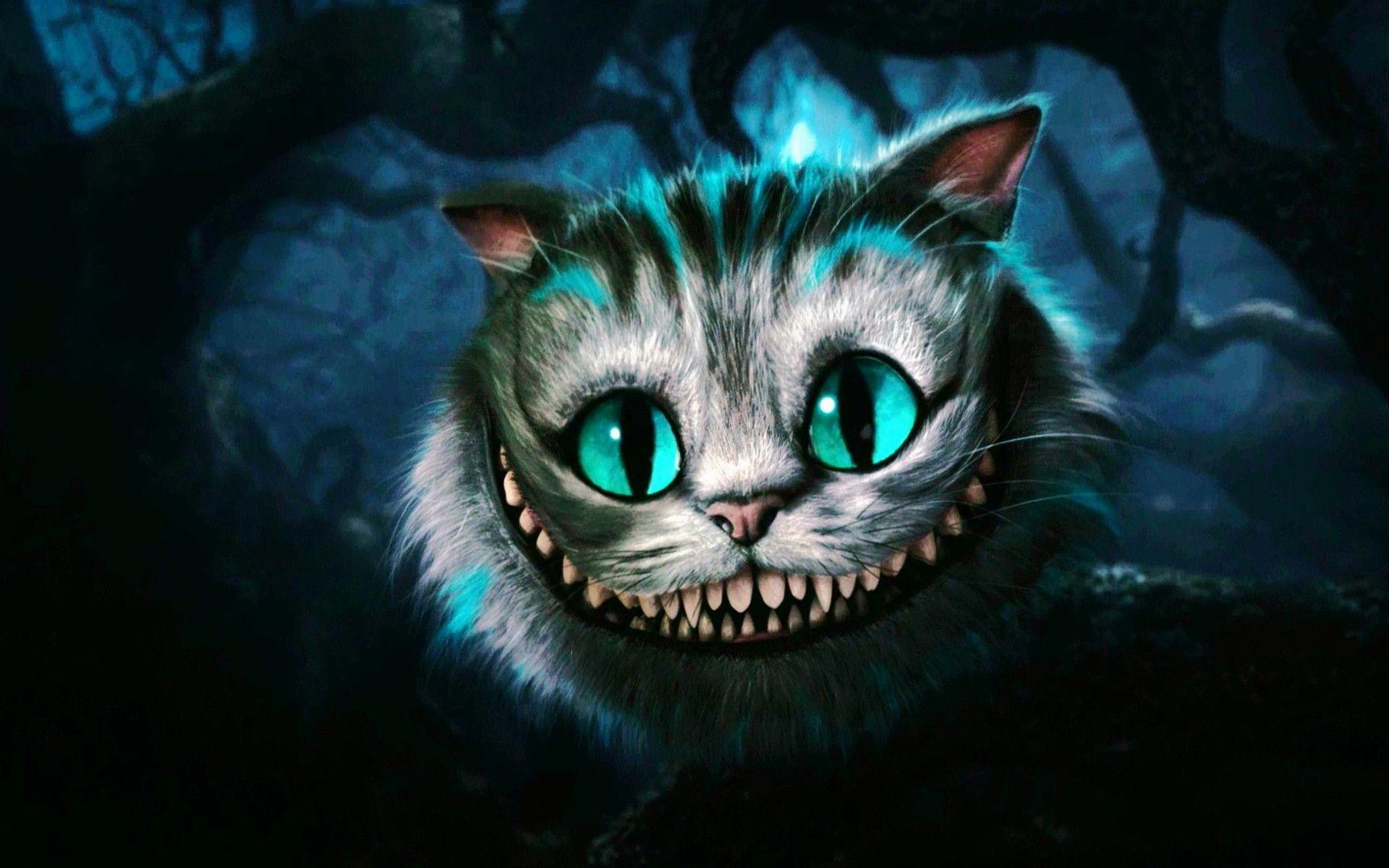Stregatto, Alice in Wonderland, Tim Burton, Sorriso, Occhi turchesi, sfondo Windows 11