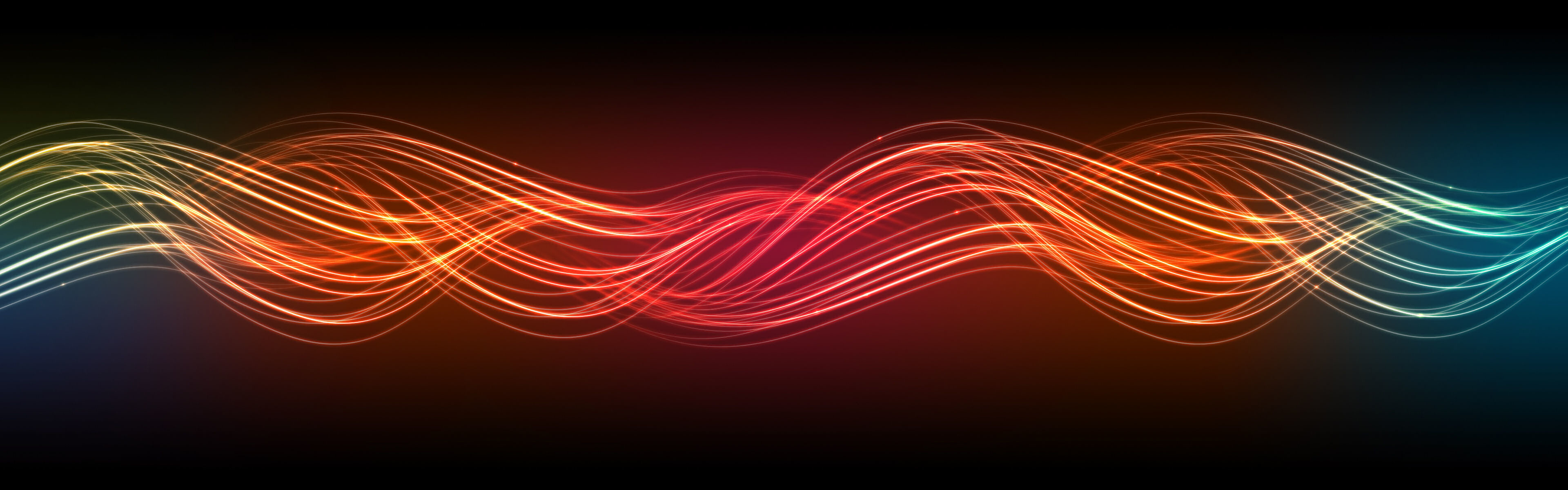 Onde luminose, Astratto, Rosso, Sfondo nero, Full HD, wallpaper per computer