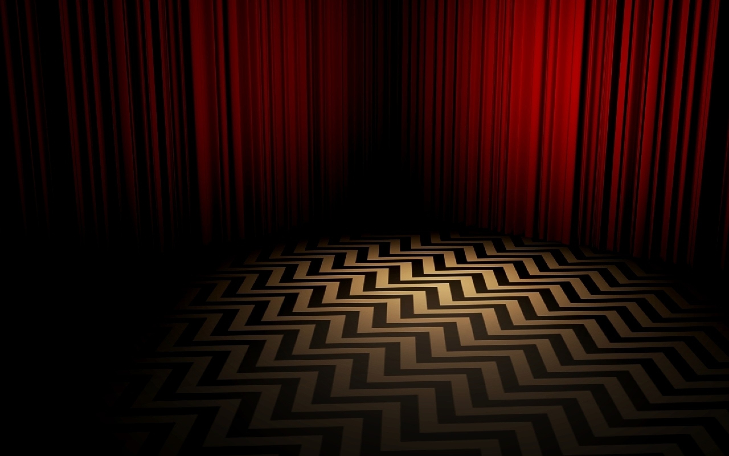 Loggia Nera, Twin Peaks, Stanza Rossa, Pavimento a zigzag, Tende rosse, sfondo 2K per PC