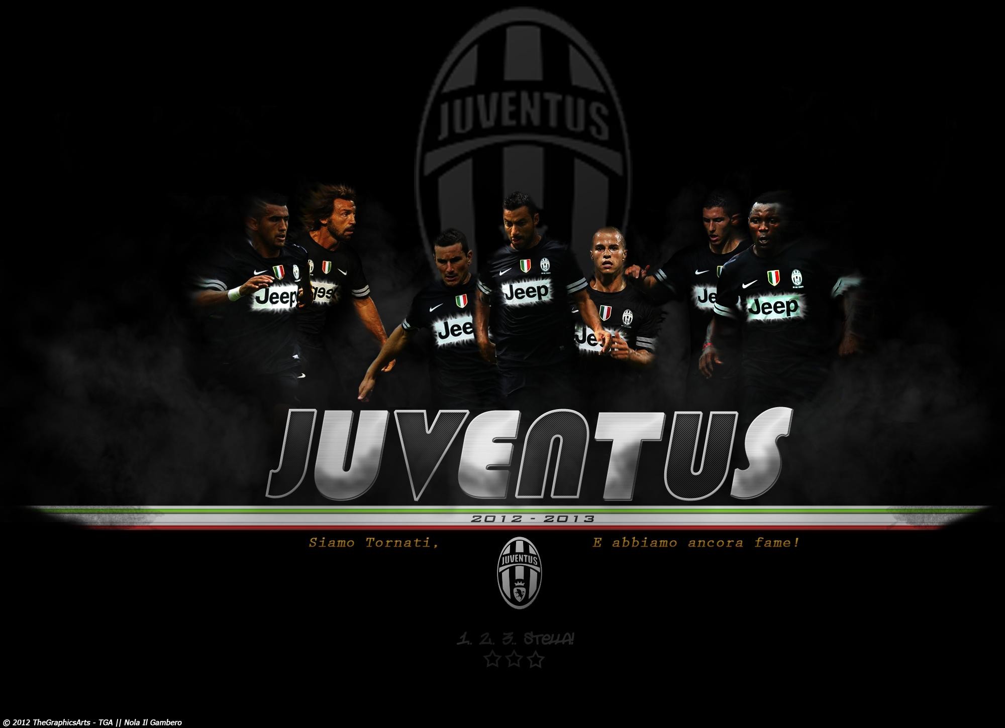 Juventus, Squadra, Stemma, Sfondo nero, Full HD, wallpaper per computer