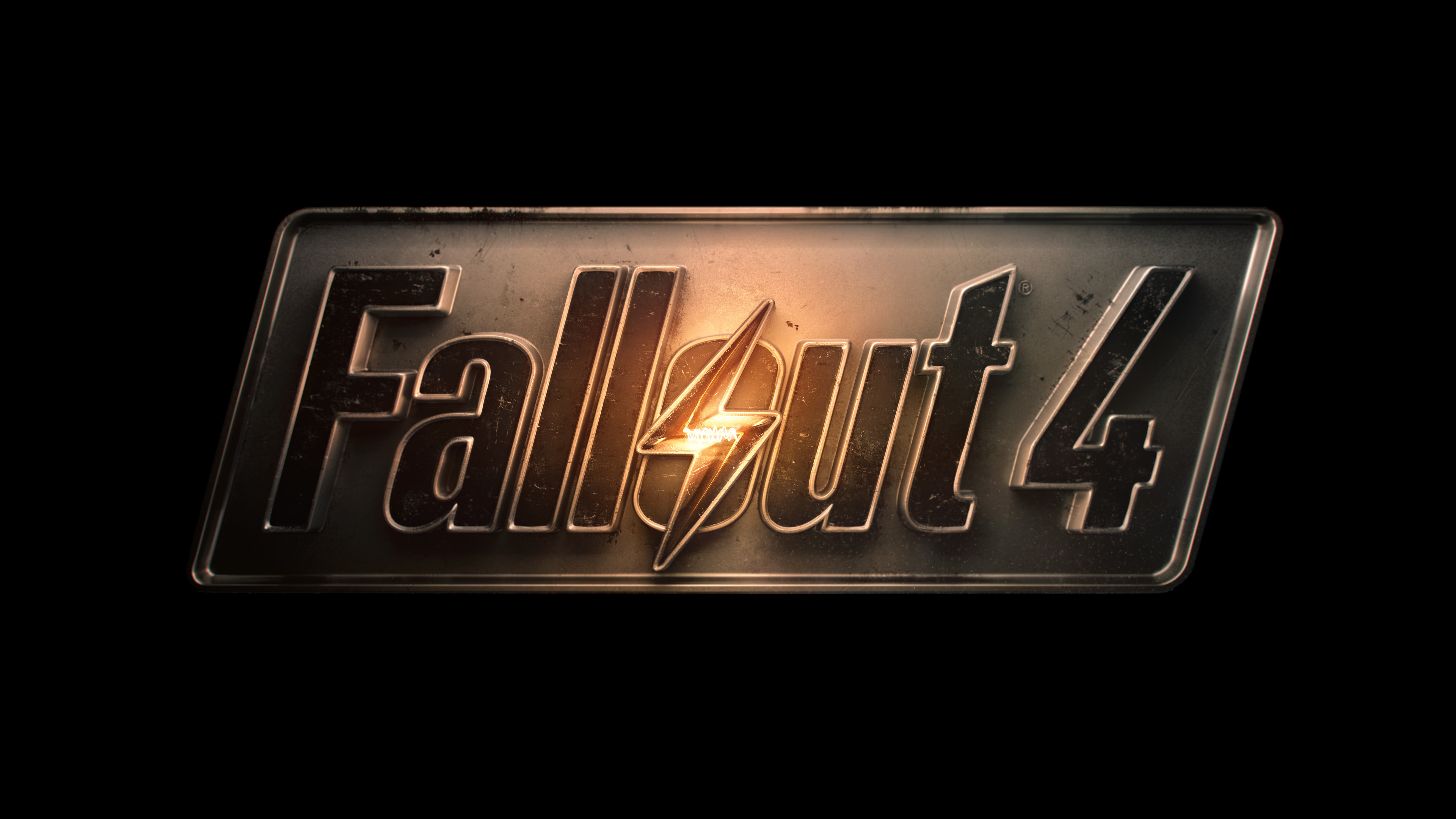 Fallout 4, Logo, Sfondo nero, 3840x2160, wallpaper desktop