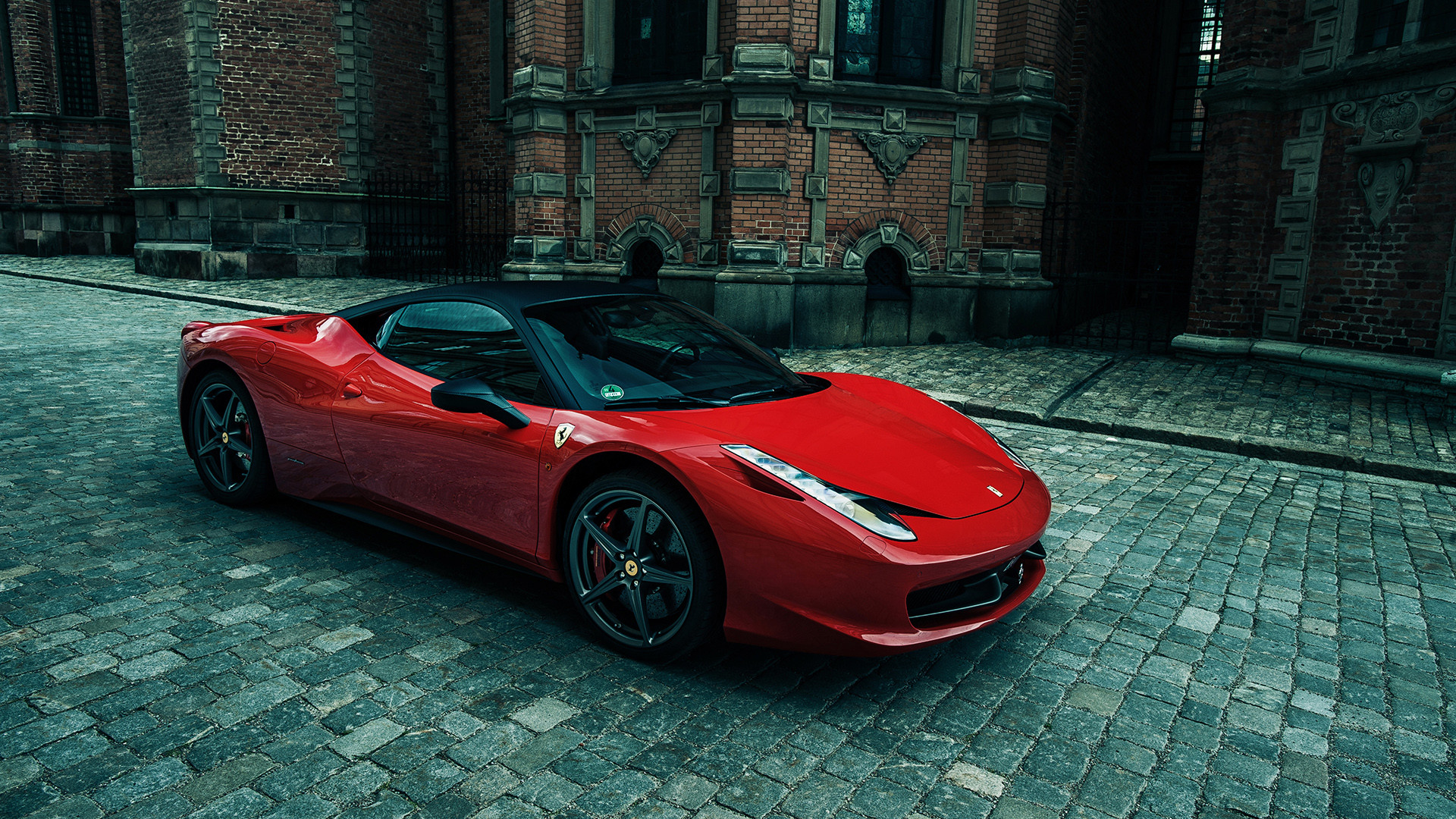 Ferrari 458 Italia, Porfido, Rosso, Mattoni, 1920x1080, immagine di sfondo