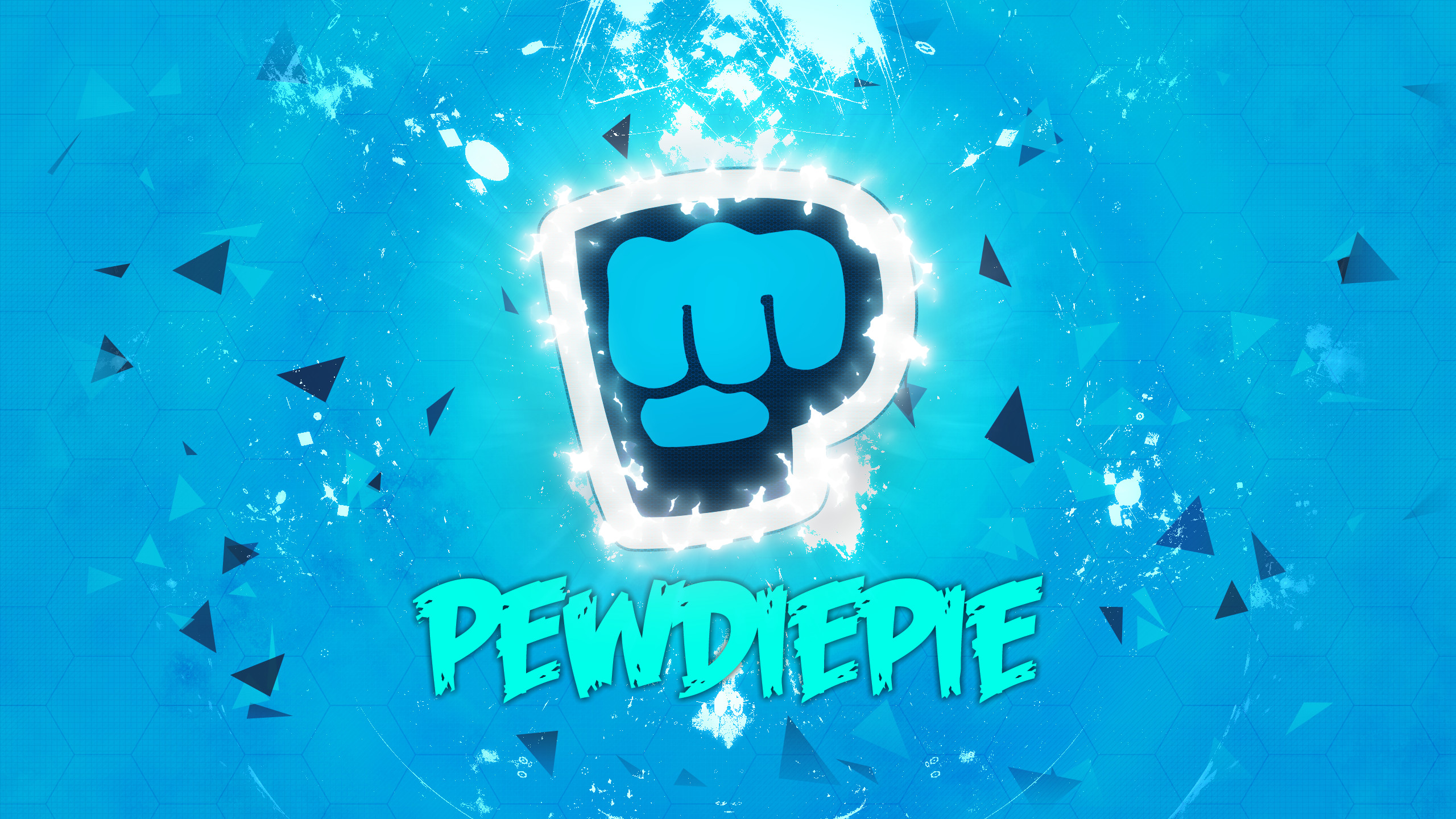 PewDiePie, Brofist, Logo, Azzurro, 2K, sfondo Windows 11