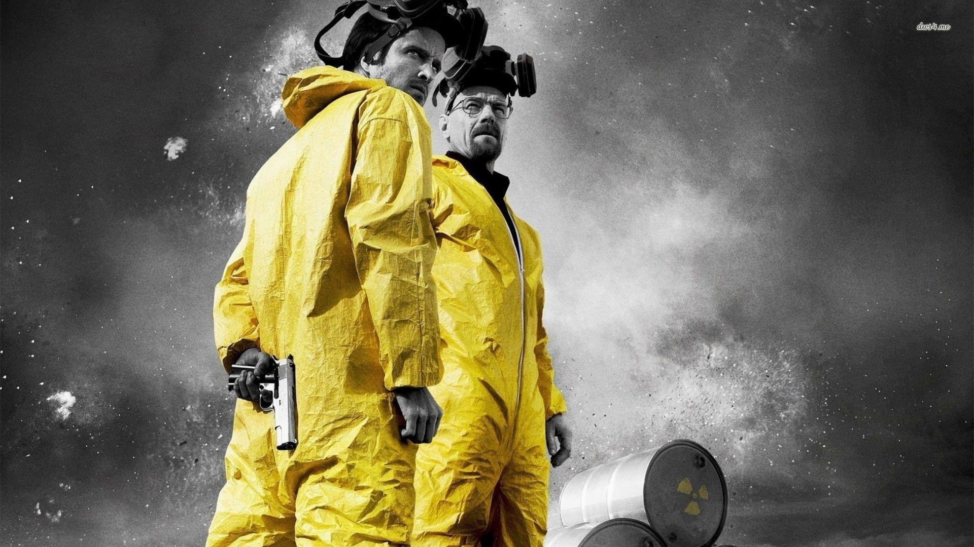 Walter White, Jesse Pinkman, Breaking Bad, Tute gialle, Maschere antigas, sfondo Full HD per computer