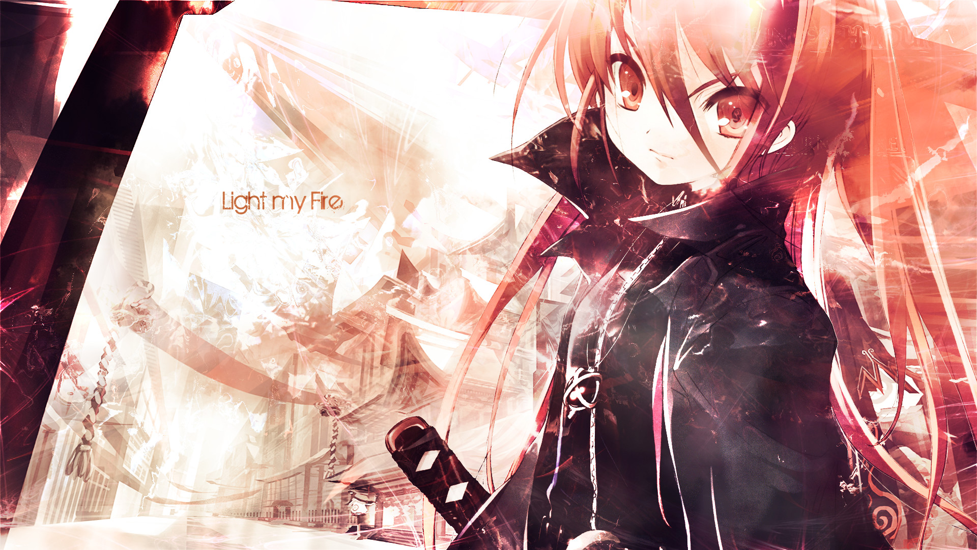 Shana, Shakugan no Shana, Capelli rossi, Katana, Full HD, sfondo per PC e portatile