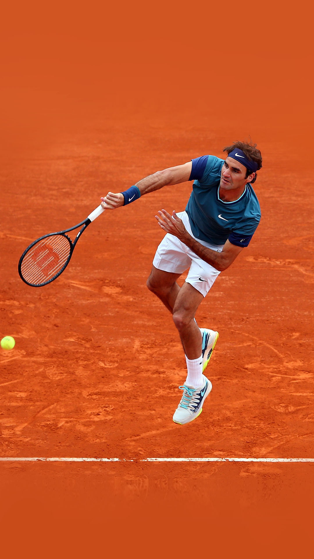 Roger Federer, Terra rossa, Tennista, Racchetta, sfondo per iPhone e Android